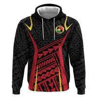 Custom Oceania Football Papua New Guinea Zip Hoodie Polynesian Tribal Pattern LT9 Pullover Hoodie Red - Polynesian Pride