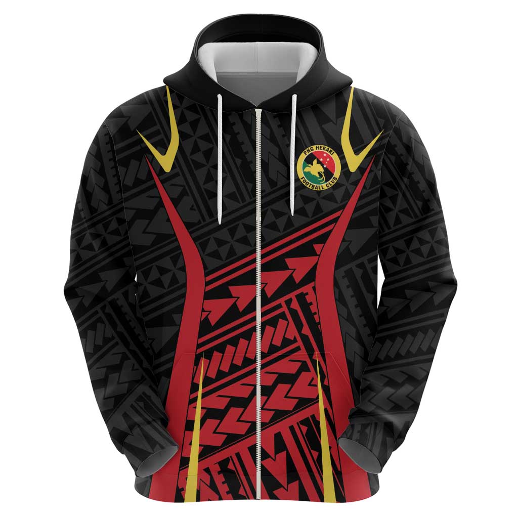 Custom Oceania Football Papua New Guinea Zip Hoodie Polynesian Tribal Pattern LT9 - Polynesian Pride