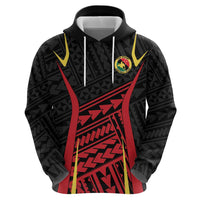 Custom Oceania Football Papua New Guinea Zip Hoodie Polynesian Tribal Pattern LT9 - Polynesian Pride