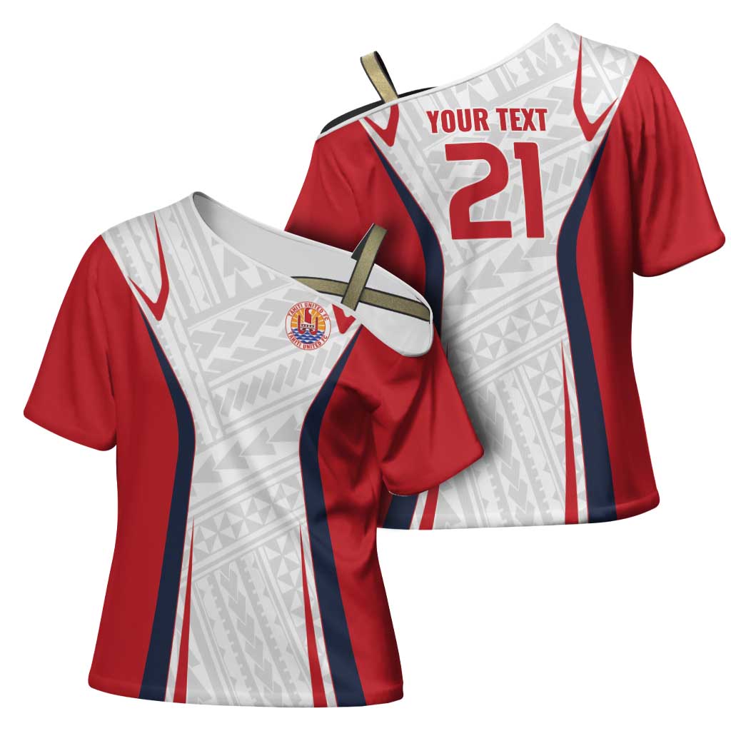 Custom Oceania Football Tahiti Cross Shoulder Shirt Polynesian Tribal Pattern