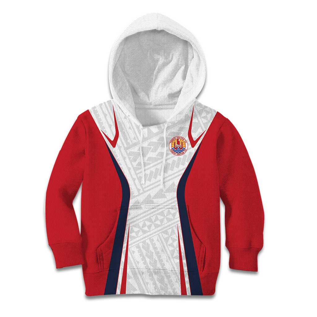 Custom Oceania Football Tahiti Kid Hoodie Polynesian Tribal Pattern