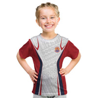 Custom Oceania Football Tahiti Kid T Shirt Polynesian Tribal Pattern LT9 White - Polynesian Pride