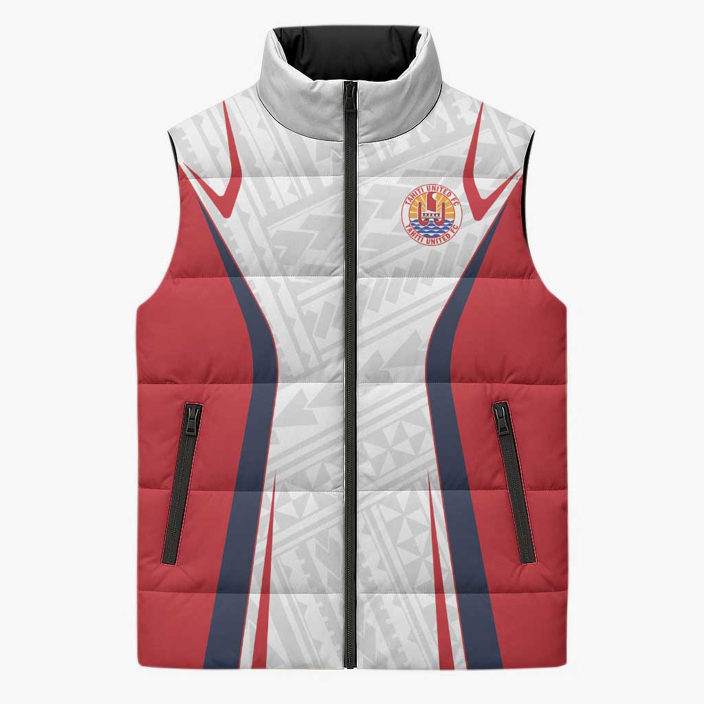 Custom Oceania Football Tahiti Sleeveless Puffer Jacket Polynesian Tribal Pattern