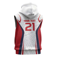 Custom Oceania Football Tahiti Sleeveless Zip Hoodie Polynesian Tribal Pattern