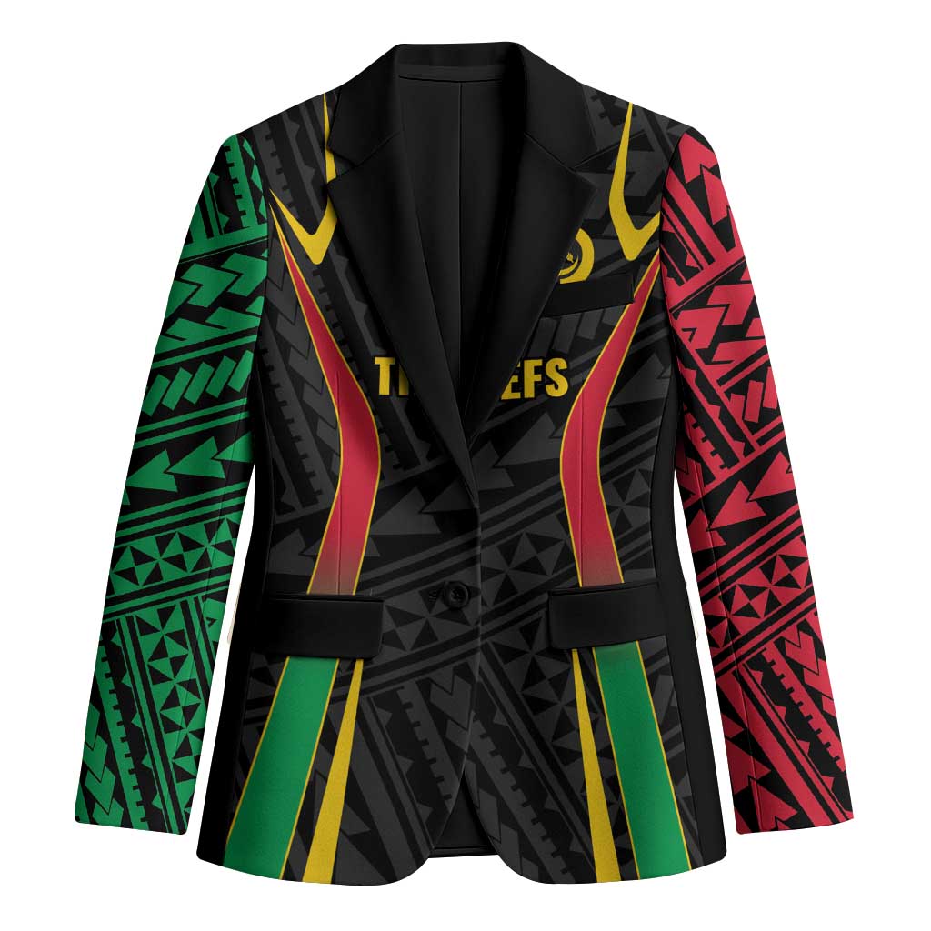 Custom Oceania Football Vanuatu Blazer Polynesian Tribal Pattern