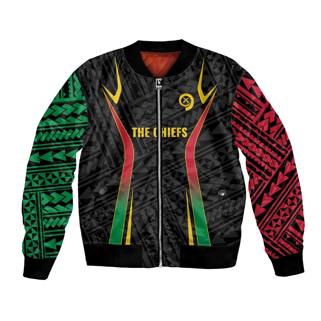 Custom Oceania Football Vanuatu Bomber Jacket Polynesian Tribal Pattern