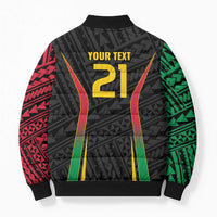 Custom Oceania Football Vanuatu Bomber Puffer Jacket Polynesian Tribal Pattern