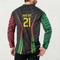 Custom Oceania Football Vanuatu Button Sweatshirt Polynesian Tribal Pattern
