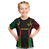 Custom Oceania Football Vanuatu Kid T Shirt Polynesian Tribal Pattern