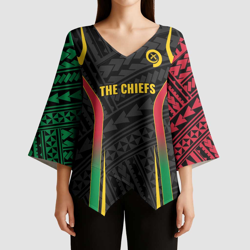 Custom Oceania Football Vanuatu Kimono Sleeve Blouse Polynesian Tribal Pattern