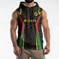 Custom Oceania Football Vanuatu Sleeveless Zip Hoodie Polynesian Tribal Pattern