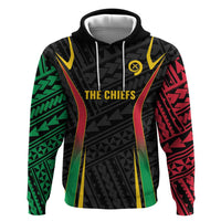 Custom Oceania Football Vanuatu Zip Hoodie Polynesian Tribal Pattern