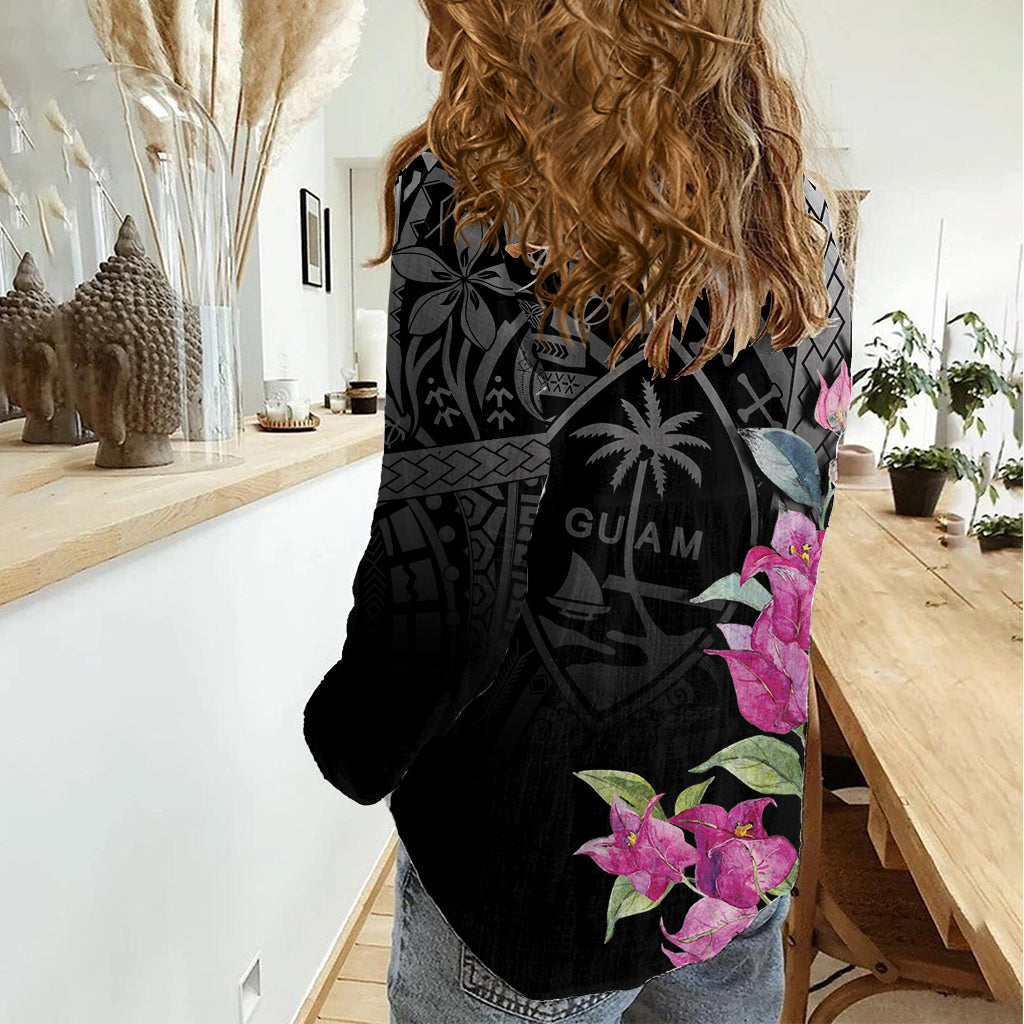 Guahan Puti Tai Nobiu Women Casual Shirt Guam Bougainvillea Flower Art