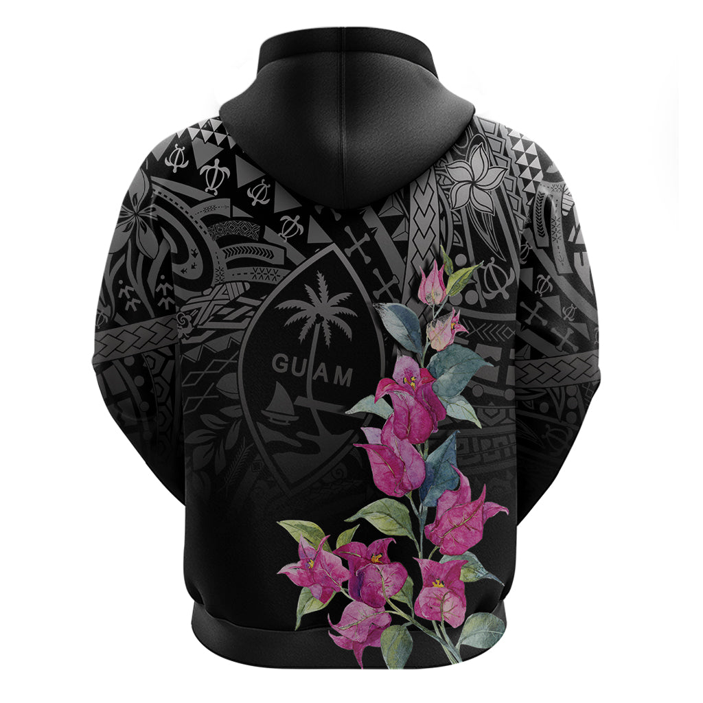 Guahan Puti Tai Nobiu Zip Hoodie Guam Bougainvillea Flower Art