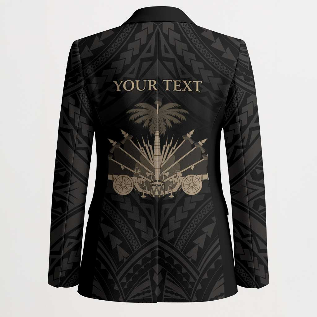 Personalized Haiti First Black Republic Blazer Negre Marron With Map And Flag - Polynesian Pride