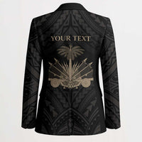 Personalized Haiti First Black Republic Blazer Negre Marron With Map And Flag - Polynesian Pride