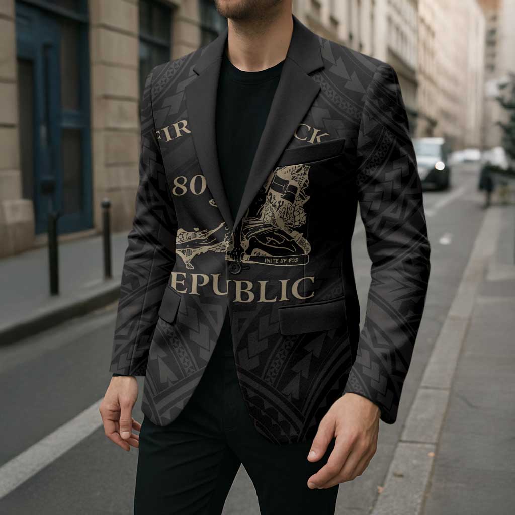 Personalized Haiti First Black Republic Blazer Negre Marron With Map And Flag - Polynesian Pride