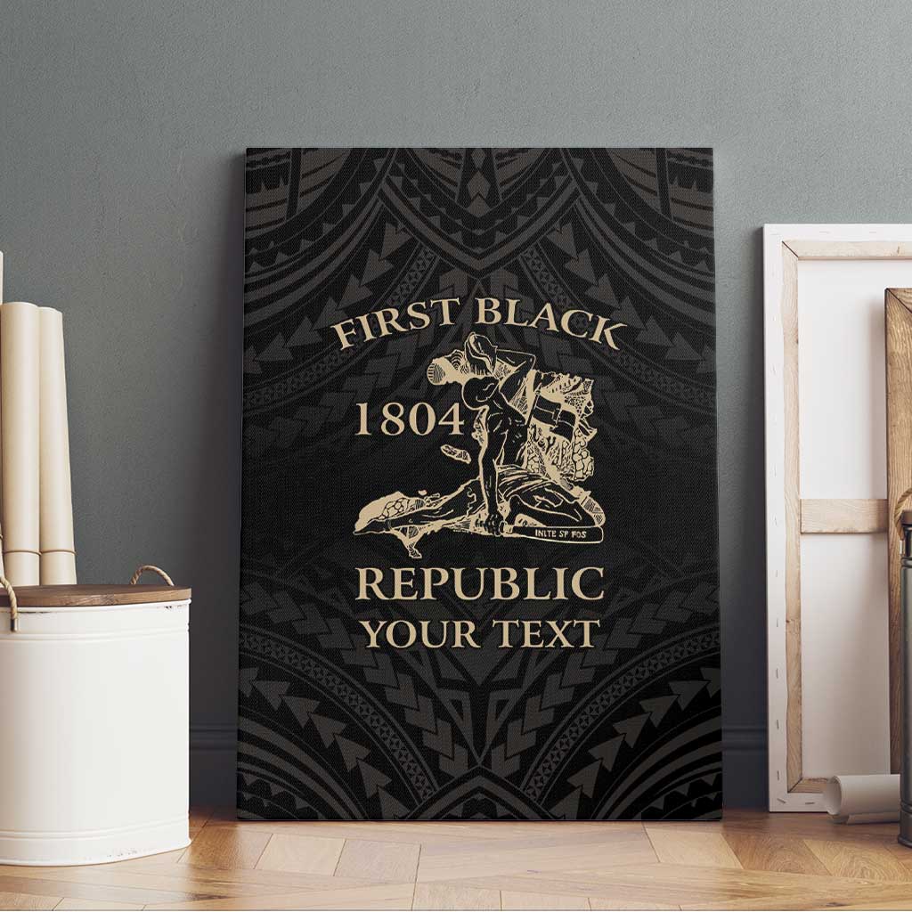 Personalized Haiti First Black Republic Canvas Wall Art Negre Marron With Map And Flag