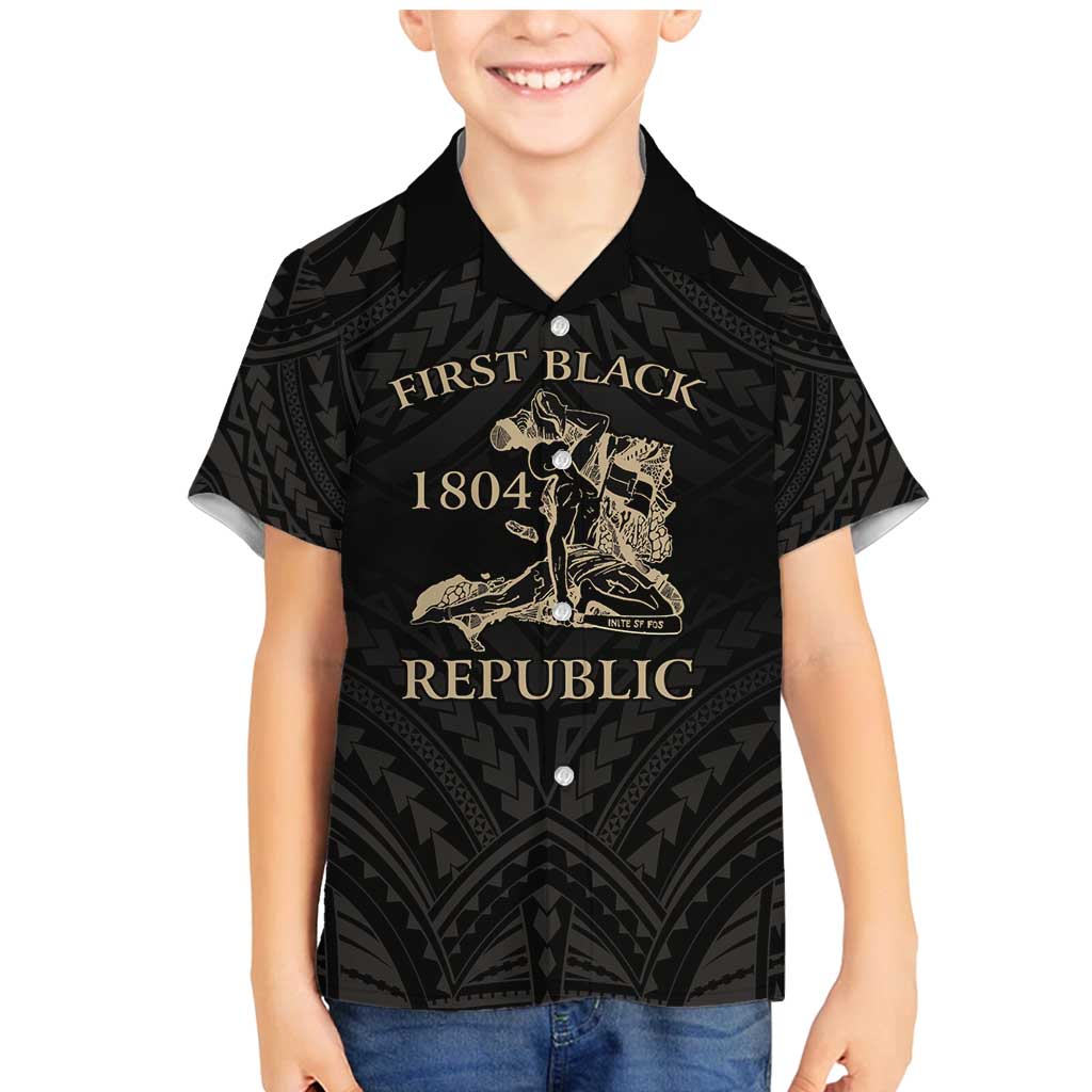 Personalized Haiti First Black Republic Family Matching Mermaid Dress and Hawaiian Shirt Negre Marron With Map And Flag