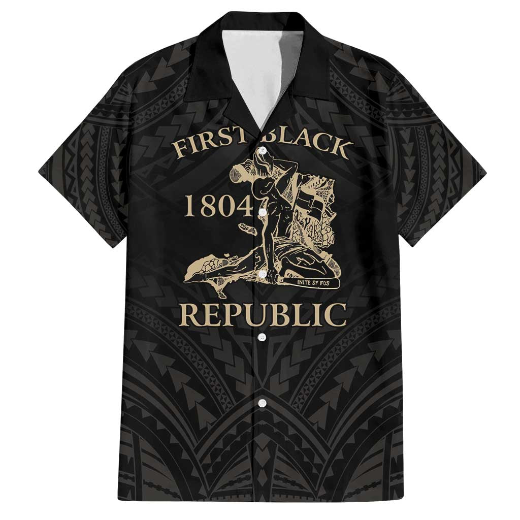Personalized Haiti First Black Republic Family Matching Off Shoulder Maxi Dress and Hawaiian Shirt Negre Marron With Map And Flag