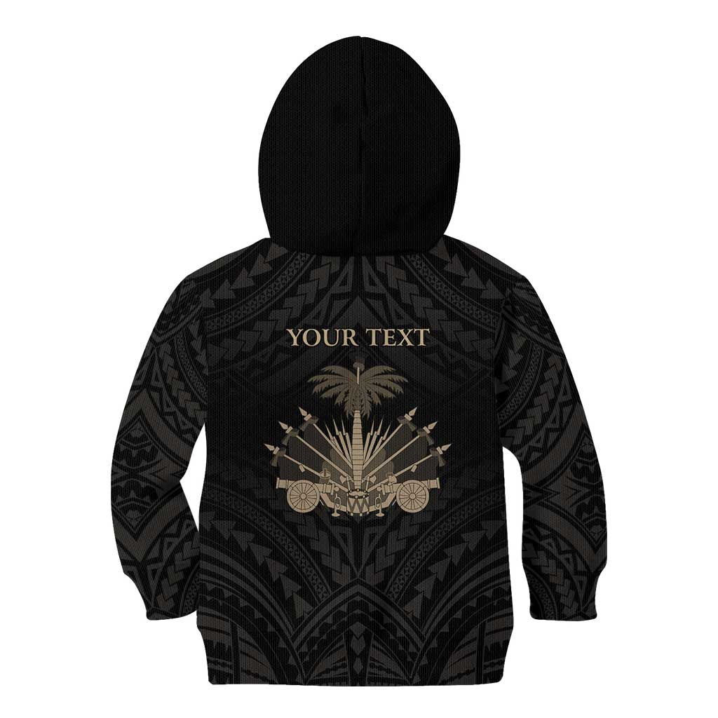 Personalized Haiti First Black Republic Kid Hoodie Negre Marron With Map And Flag LT9 - Polynesian Pride