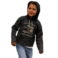 Personalized Haiti First Black Republic Kid Hoodie Negre Marron With Map And Flag LT9 - Polynesian Pride