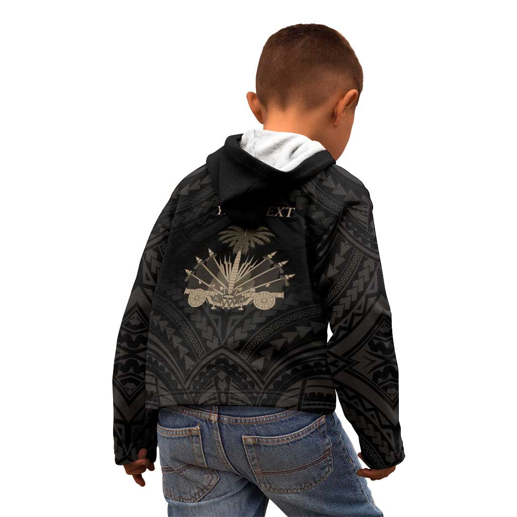 Personalized Haiti First Black Republic Kid Hoodie Negre Marron With Map And Flag LT9 - Polynesian Pride