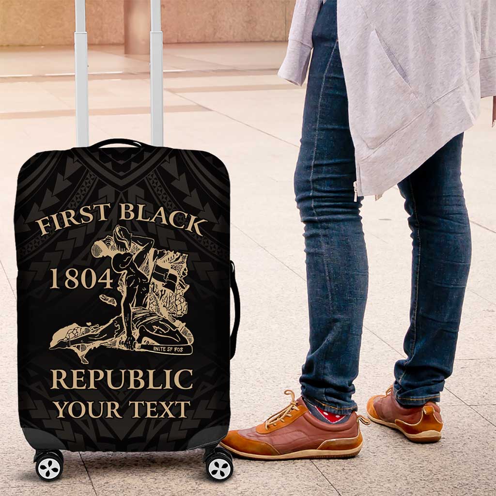 Personalized Haiti First Black Republic Luggage Cover Negre Marron With Map And Flag