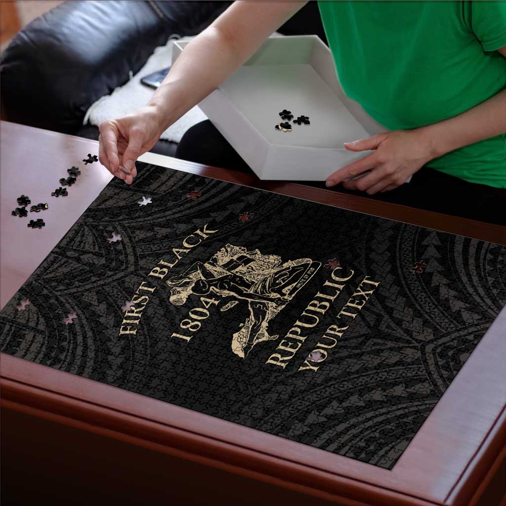 Personalized Haiti First Black Republic Puzzle Negre Marron With Map And Flag - Polynesian Pride