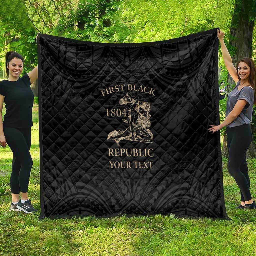 Personalized Haiti First Black Republic Quilt Negre Marron With Map And Flag