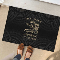 Personalized Haiti First Black Republic Rubber Doormat Negre Marron With Map And Flag