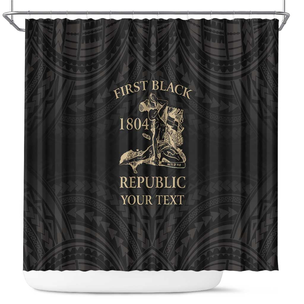 Personalized Haiti First Black Republic Shower Curtain Negre Marron With Map And Flag