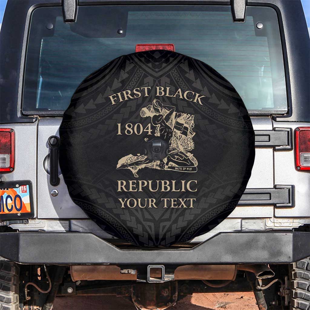Personalized Haiti First Black Republic Spare Tire Cover Negre Marron With Map And Flag LT9 Black - Polynesian Pride