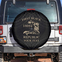 Personalized Haiti First Black Republic Spare Tire Cover Negre Marron With Map And Flag LT9 Black - Polynesian Pride