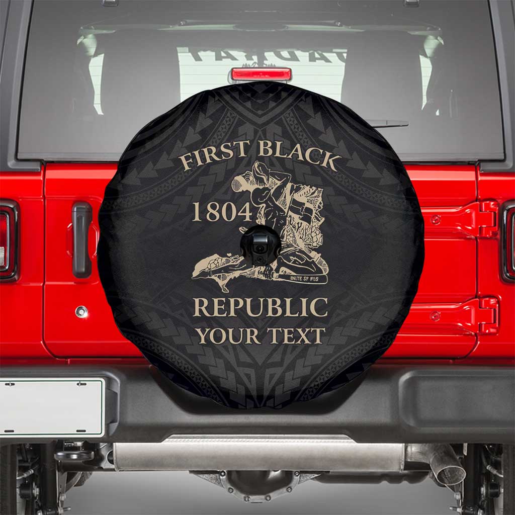 Personalized Haiti First Black Republic Spare Tire Cover Negre Marron With Map And Flag LT9 - Polynesian Pride
