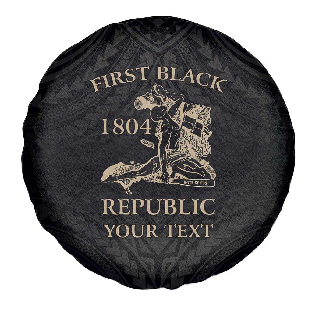 Personalized Haiti First Black Republic Spare Tire Cover Negre Marron With Map And Flag LT9 - Polynesian Pride