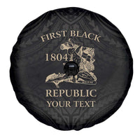 Personalized Haiti First Black Republic Spare Tire Cover Negre Marron With Map And Flag LT9 - Polynesian Pride
