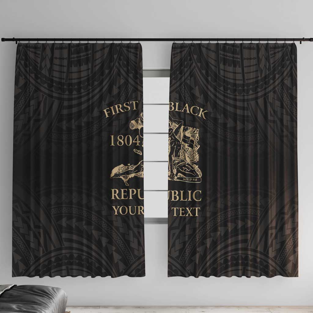 Personalized Haiti First Black Republic Window Curtain Negre Marron With Map And Flag
