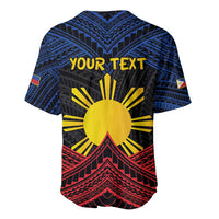 Personalized Philippines Baseball Jersey Polynesian Tribal Tattoo with Filipino Flag Motif