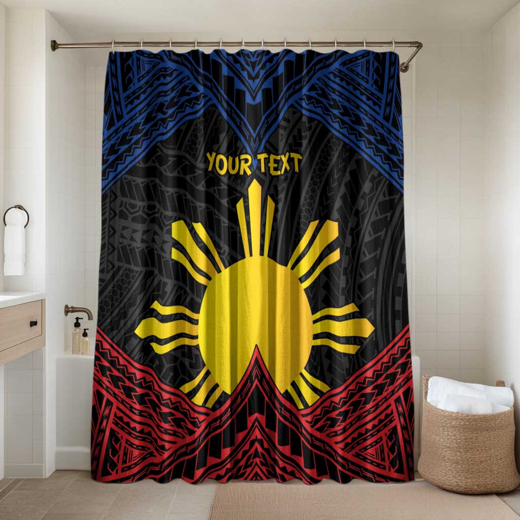 Personalized Philippines Bathroom Set Polynesian Tribal Tattoo with Filipino Flag Motif - Polynesian Pride