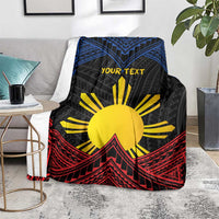 Personalized Philippines Blanket Polynesian Tribal Tattoo with Filipino Flag Motif