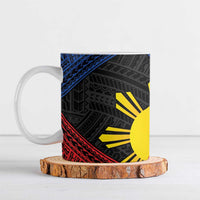 Personalized Philippines Ceramic Mug Polynesian Tribal Tattoo with Filipino Flag Motif - Polynesian Pride