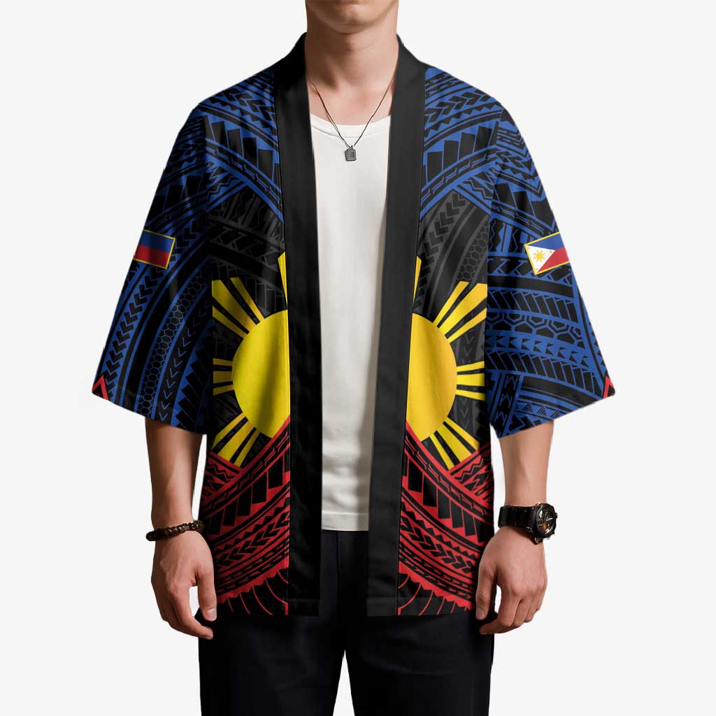 Personalized Philippines Kimono Polynesian Tribal Tattoo with Filipino Flag Motif - Polynesian Pride