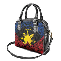 Personalized Philippines Shoulder Handbag Polynesian Tribal Tattoo with Filipino Flag Motif