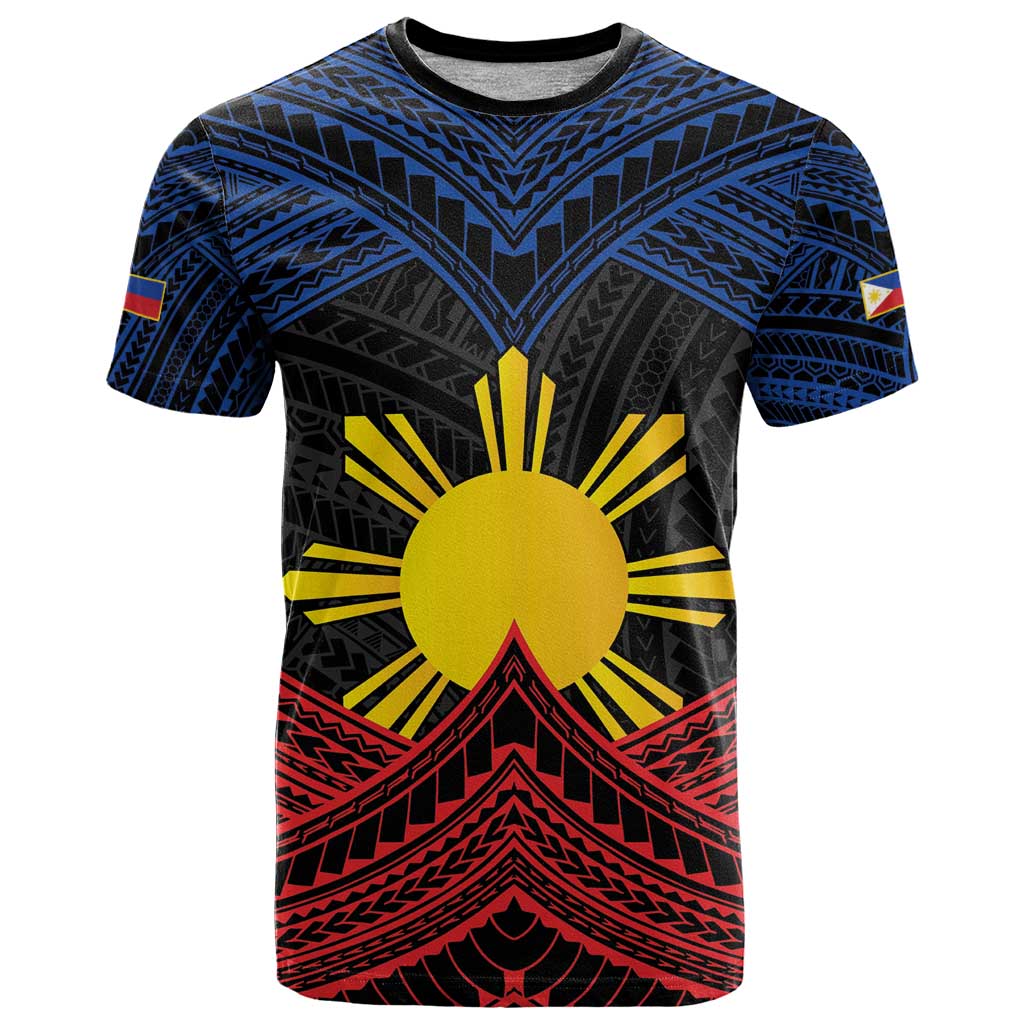 Personalized Philippines T Shirt Polynesian Tribal Tattoo with Filipino Flag Motif