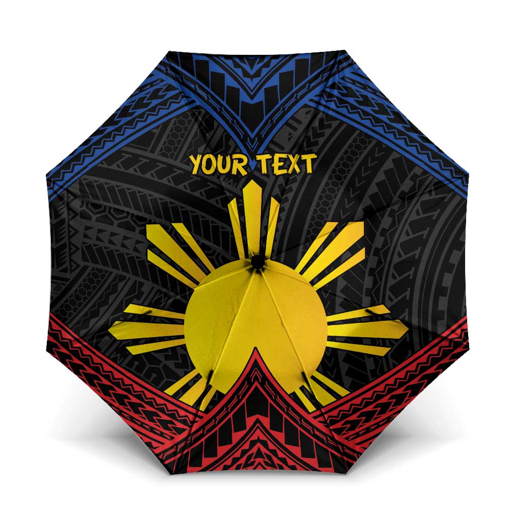 Personalized Philippines Umbrella Polynesian Tribal Tattoo with Filipino Flag Motif - Polynesian Pride