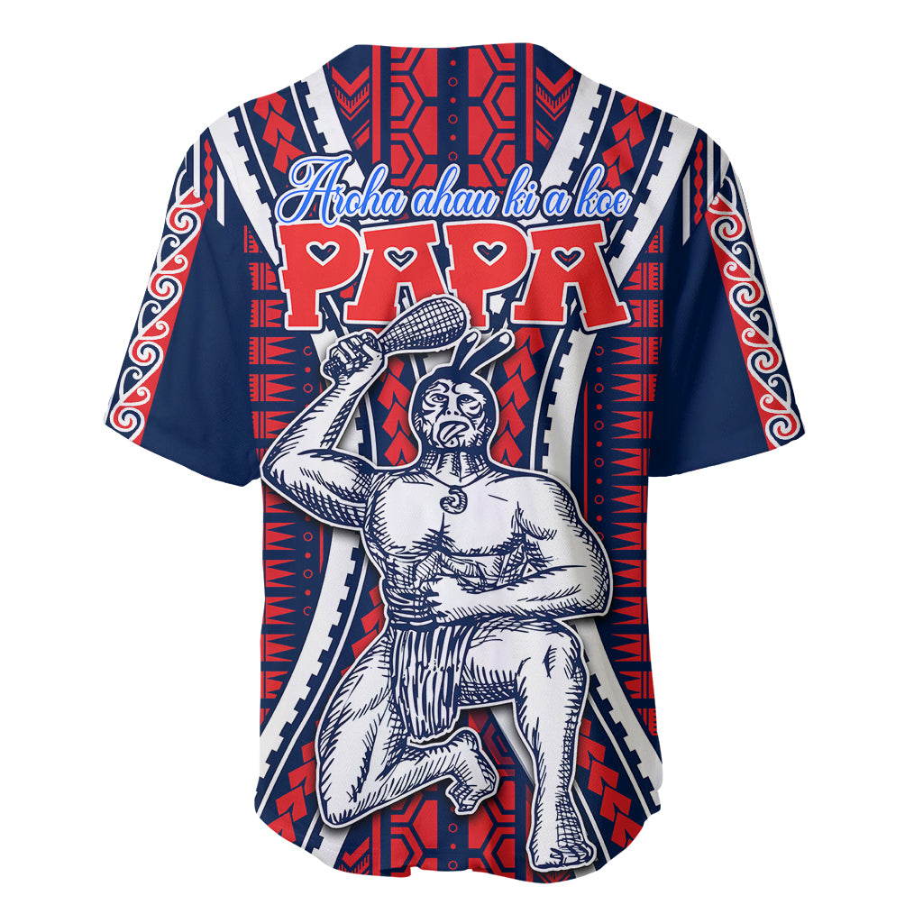 Aotearoa Father's Day Gift For Dad Baseball Jersey Aroha Ahau Ki A Koe Papa - Maori Style Pattern LT9 - Polynesian Pride