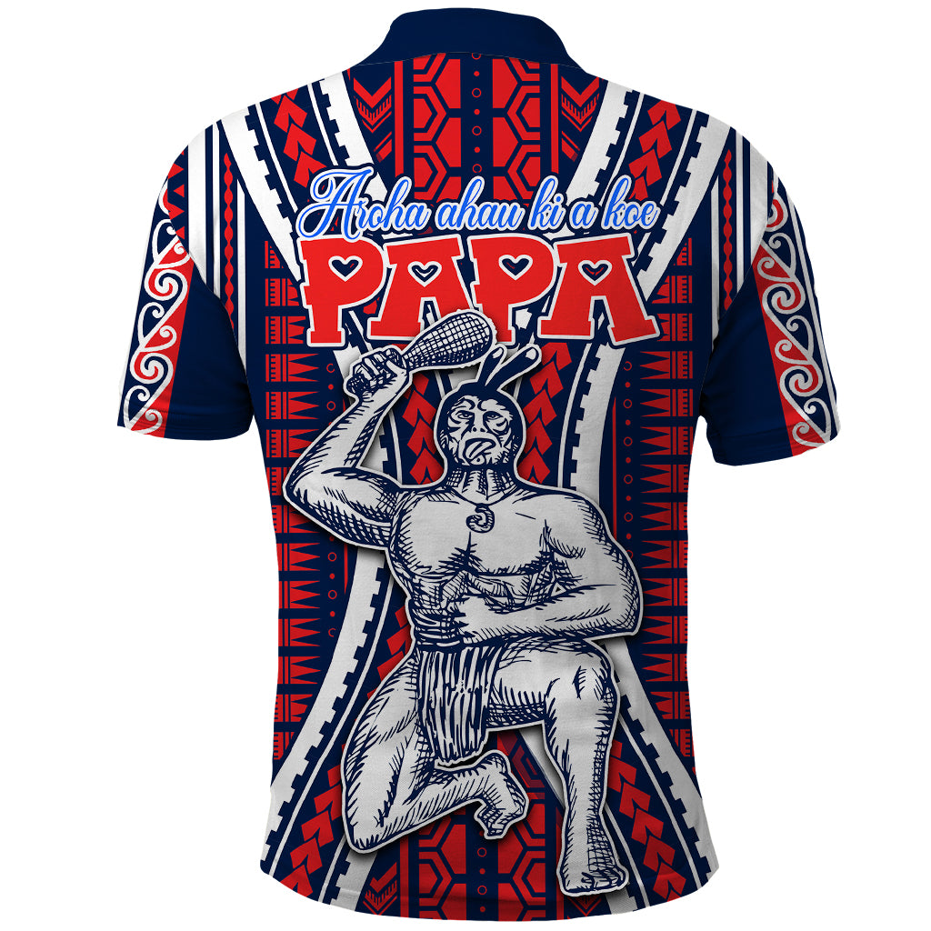 Custom Aotearoa Fathers Day Gift For Dad Polo Shirt Aroha Ahau Ki A Koe Papa Maori Style Pattern LT9 - Polynesian Pride