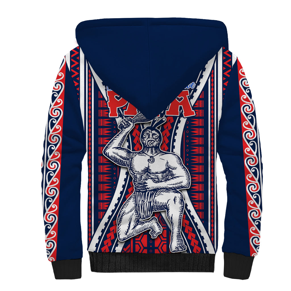 Personalised Aotearoa Father's Day Gift For Dad Sherpa Hoodie Aroha Ahau Ki A Koe Papa - Maori Style Pattern LT9 - Polynesian Pride