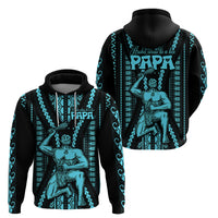 Aotearoa Fathers Day Gift For Dad Hoodie Aroha Ahau Ki A Koe Papa Aqua Maori Style Pattern LT9 - Polynesian Pride